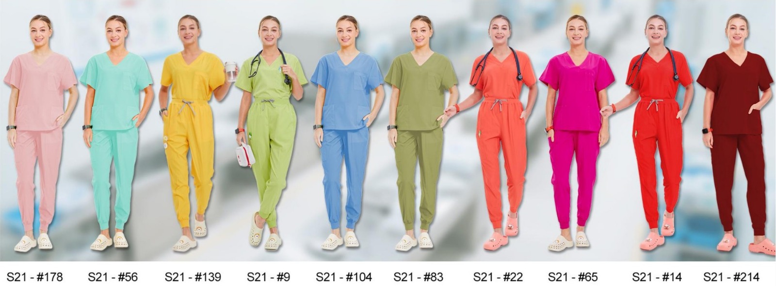 S21 Female Medical Scrub Sets - Image 2