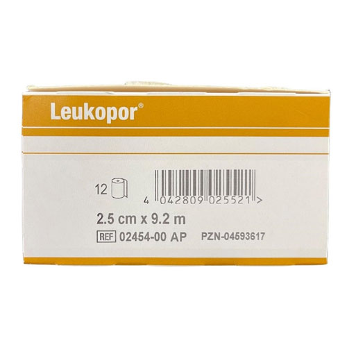 Leukopor Surgical Tape Hospital Pack 2.5cm X 9.2m
