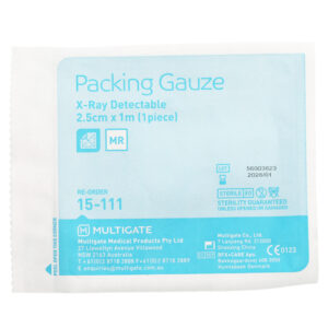 Multigate Packing Gauze X-Ray Detectable Individually Wrapped 2.5cm X 1m Sterile