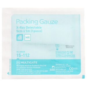 Multigate Packing Gauze -Ray Detectable Individually Wrapped 5cm X 1m Sterile