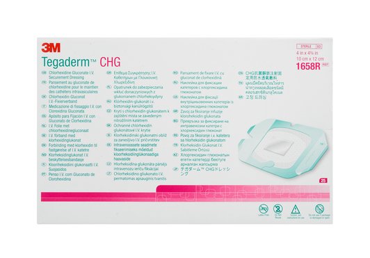 3M Tegaderm CHG ChlorHexidine Gluconate I.V. Securement Dressing Rectangle 10 X 12 cm