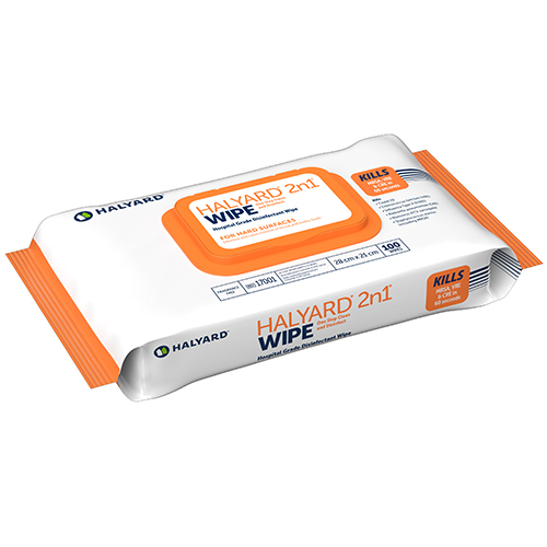 Halyard 2n1 Hospital Grade Disinfectant Wipes Soft 28 X 21cm
