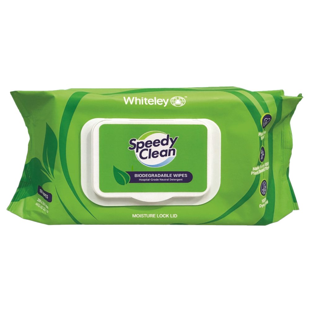 Whiteley Speedy Clean Biodegradable Wipes 20x25cm - Pack of 100
