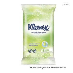 Kleenex Anti Bacterial Wet Wipes 20X13.9cm - Pack of 15