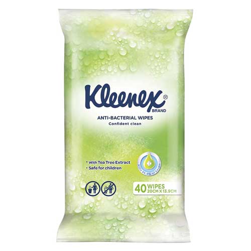 Kleenex Anti Bacterial Wet Wipes 20 X 13.90cm