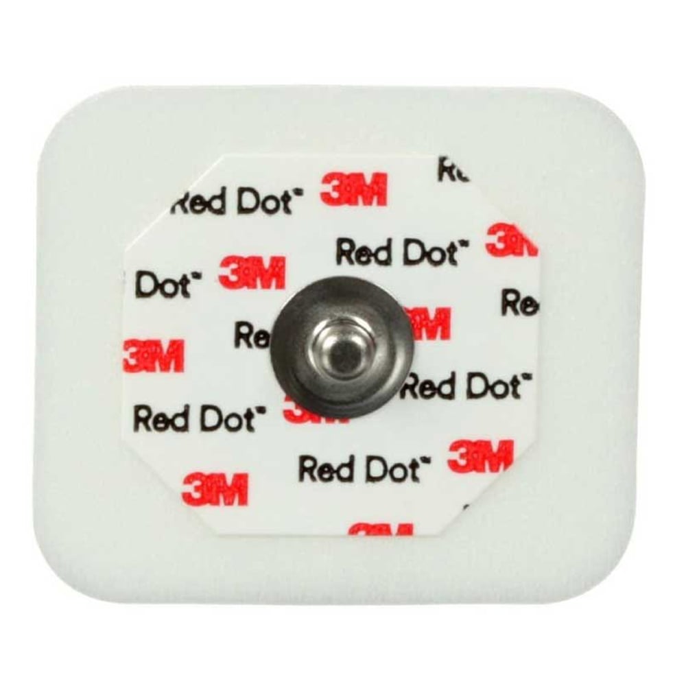 3M Red Dot Monitoring Electrode with Foam Tape and Sticky Gel - Box (50 Pcs)