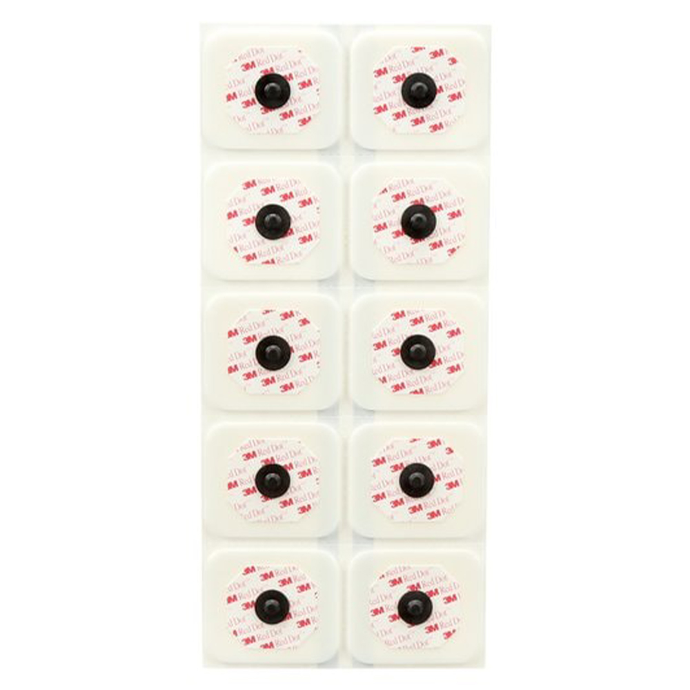3M Red Dot Radiolucent Monitoring Electrode with Foam Tape and Sticky Gel - 20 PKT/CTN