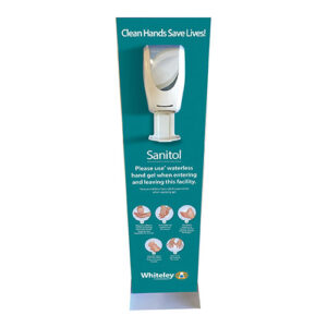Whiteley Sanitol Hand Hygiene Stand Including Automatic Dispenser And Drip Tray