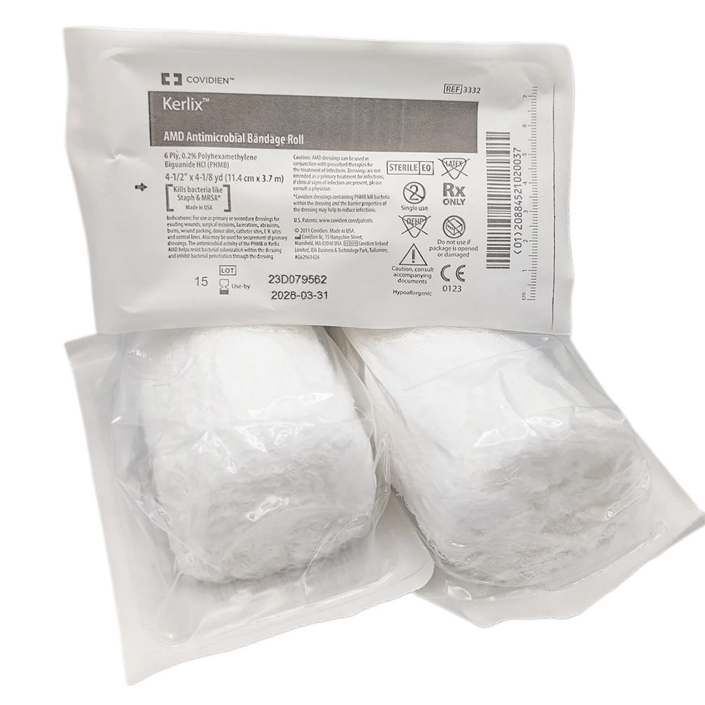 Kerlix AMD Antimicrobial Bandage Roll 6 Ply 11.4 cm x 3.7m Soft Pouch Sterile
