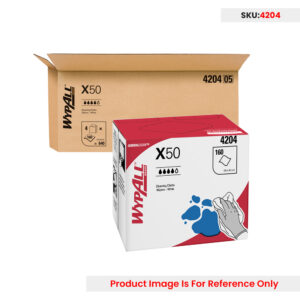 Wypall X50 Pop Up Reinforced Single Sheet White Wiper 24 X 42cm - Box (160 Pcs)