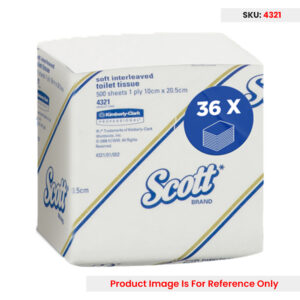 Scott Soft Interleaved Toilet Tissue 1 Ply White 10cm X 20.5cm - Pack of 500