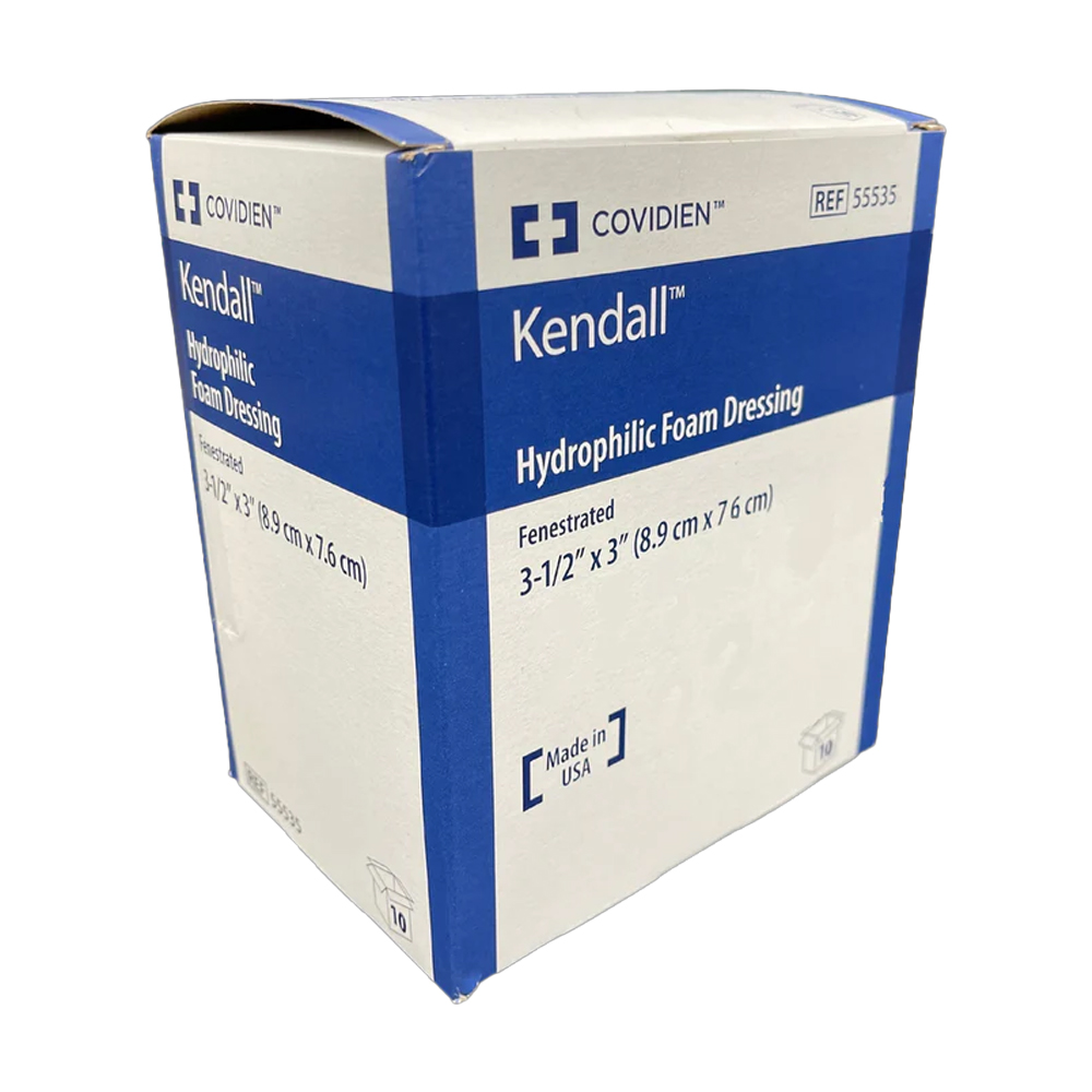 Kendall Hydrophilic Foam Dressing Fenestrated 9 X 7.5cm