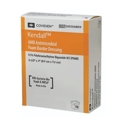 Kendall AMD Antimicrobial Foam Fenestrated Dressing 8.9 X 7.6 cm