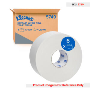 Kleenex Toilet Tissue Compact 2Ply Jumbo Roll 300m - Each (Roll)