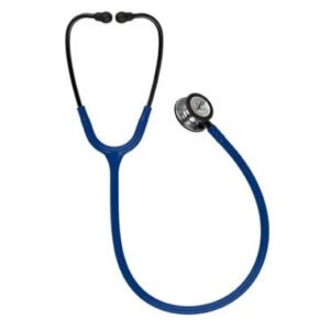 3M Littmann Classic III Stethoscope With Mirror Finish Chestpiece Navy Blue Tube Smoke Stem And Headset