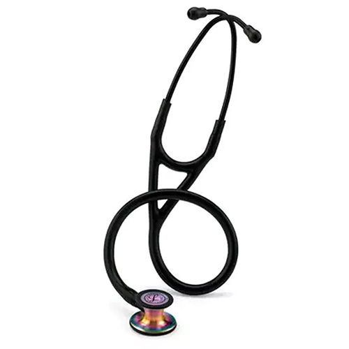 3M Littmann Cardiology IV Stethoscope Rainbow-Finish Chestpiece Black Tube 27 inch