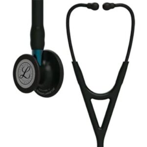 3M Littmann Cardiology IV Stethoscope With Black Finish Chestpiece Black Tube 27 Inch Blue Stem And Black Headset