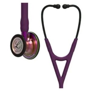 3M Littmann Cardiology IV Stethoscope With Rainbow Fnish Chestpiece Plum Tube 27 Inch Violet Stem And Black Headset