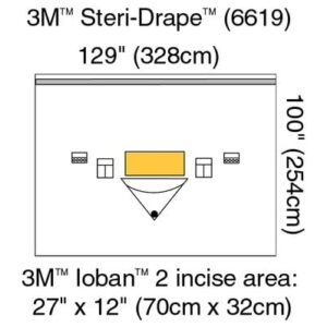 3M Steri-Drape Large Isolation Drape with Ioban 2 Incise Film and Pouch 328 X 254 cm - 5 PKT/CTN