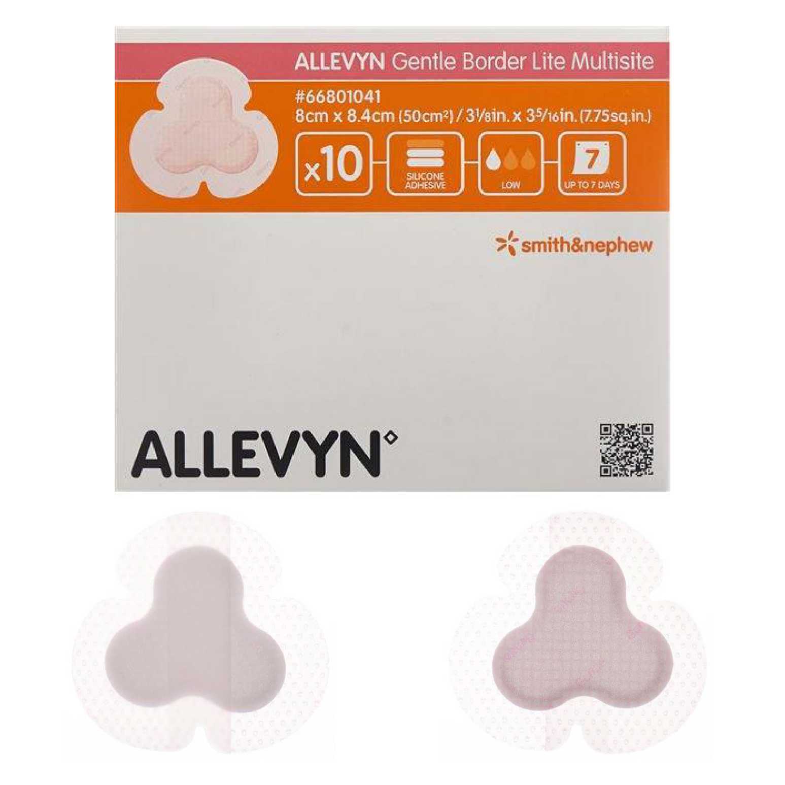 Smith+Nephew Allevyn Gentle Border Lite Multisite Hydrocellular Foam Dressing 8x8.4 cm - Each