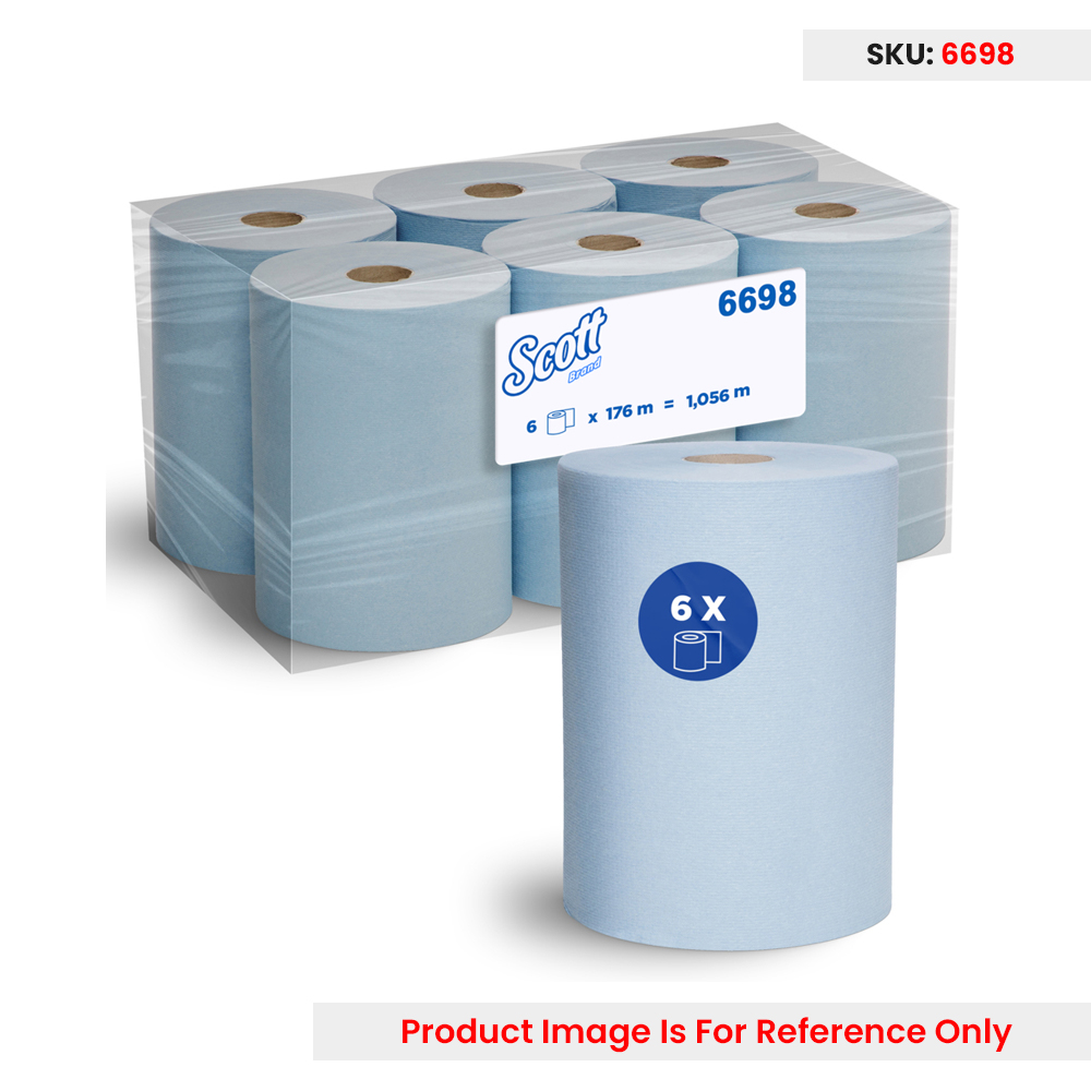 Scott SlimrollPaper Hand Towel Roll Blue 1 Ply 176m