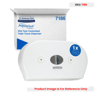 Aquarius Mini Twin Roll Centrepull Toilet Paper Dispenser White