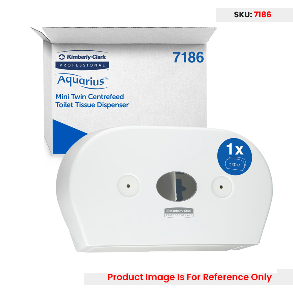 Aquarius Mini Twin Roll Centrepull Toilet Paper Dispenser White
