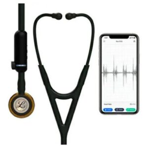 3M Littmann Core Digital Stethoscope With High Polish Copper Chestpiece Black Tube Stem And Headset 27 inch