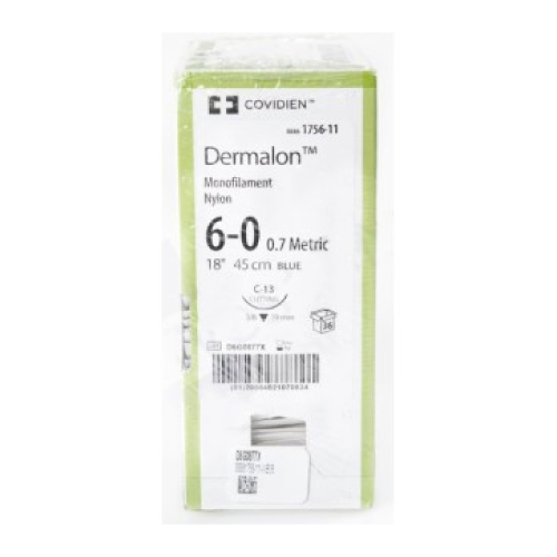 Dermalon 6-0 C-13 19mm 45cm Suture
