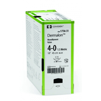 Dermalon 4-0 C-13 19mm 45cm Suture - Box (36 Pcs)