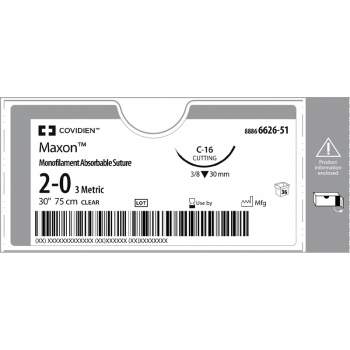 Maxon 4-0 C-14 24mm 75cm Clear Suture - Box (36 Pcs)