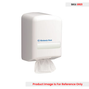 Kimberly Clark Mini Soft Interleaved Toilet Tissue Mini Dispenser White Snap Shut ABS Plastic