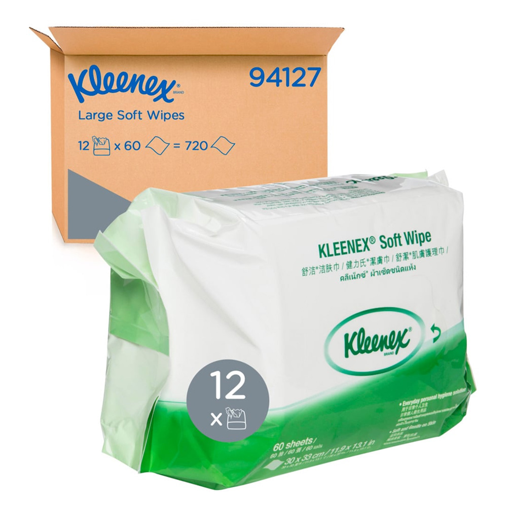 Kleenex Soft Wipes Unscented Large 30 X 33cm