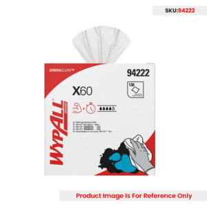 Wypall X60 Pop Up Box White Wiper 23 X 42.5cm - Box (130 Pcs)