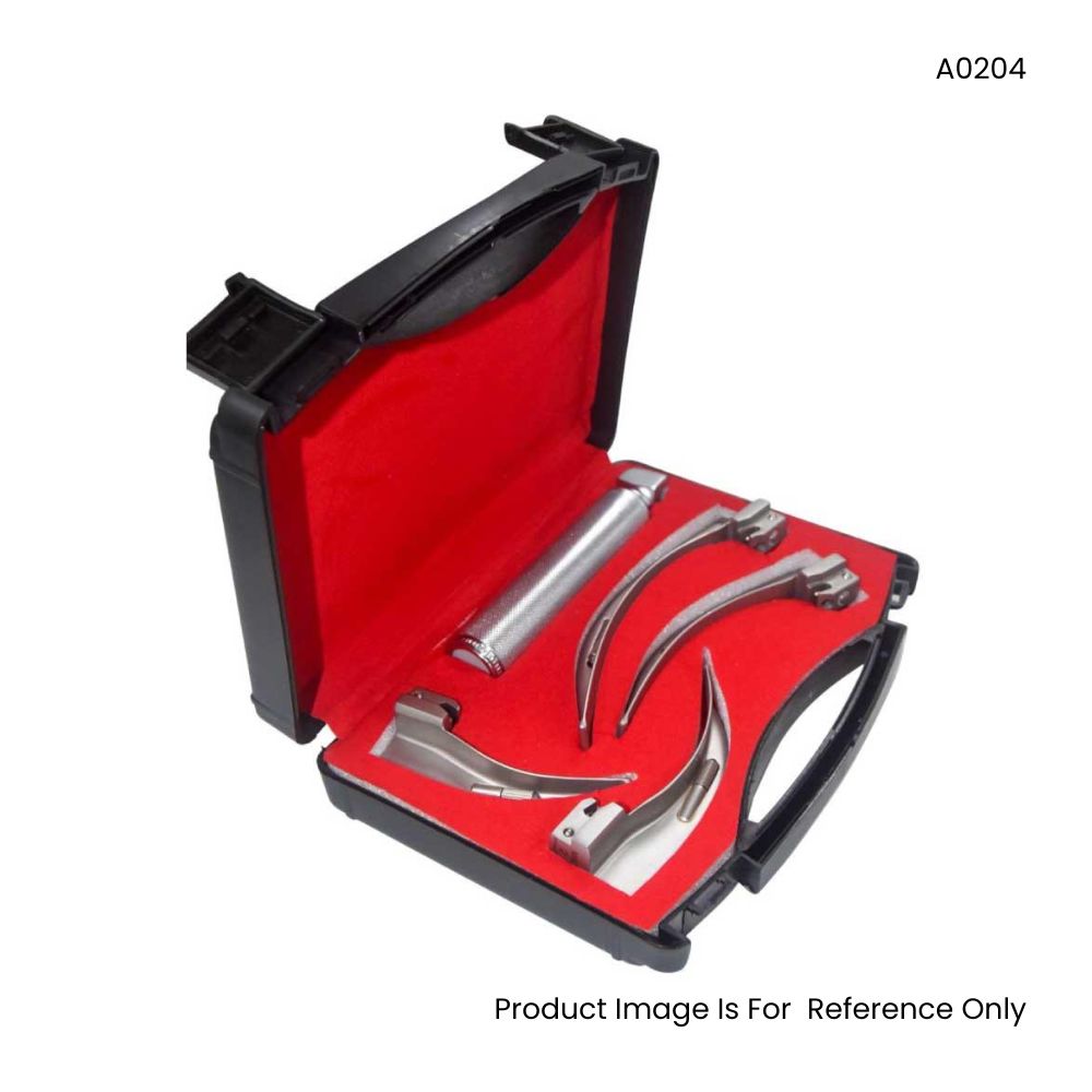 Armo Laryngoscope Standard Illumination Set Handle & 4 Blades in Case