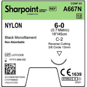 Sharpoint Nylon 6-0 12mm 45cm - Box (12 Pcs)