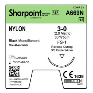 Sharpoint Nylon 3-0 24mm 75cm