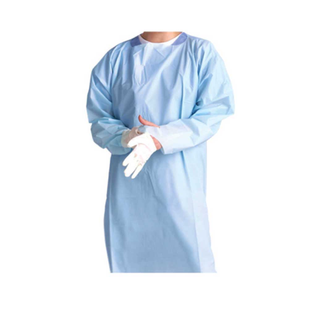 Halyard Impervious Blue Exam Isolation Gown Thumbs-Up