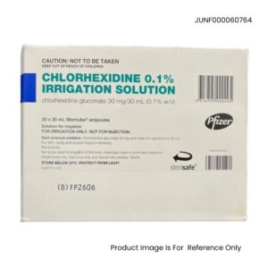 Pfizer Chlorhexidine 0.1% Aqueous Irrigation Ampoules Blue 30ml Lumacina