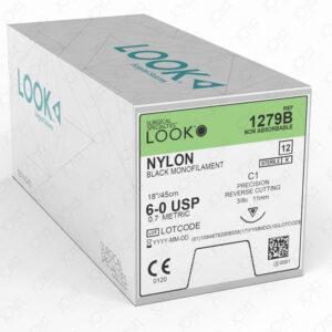 LOOK Suture Nylon 3/0 Rev Cut 45cm