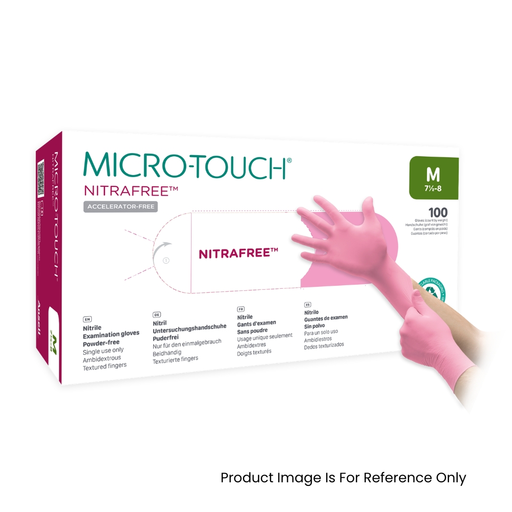 Ansell MICRO-TOUCH Nitrafree Nitrile Examination Gloves Pink