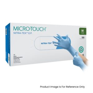 Ansell MICRO-TOUCH Nitra-Tex E.P. Nitrile Examination Gloves Blue
