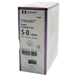 Polysorb 5-0 C-13 19mm 75cm Suture Undyed - Box (36 Pcs)