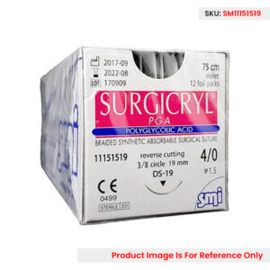 SURGICRYL Pga 4/0 Rc 3/8 Circ Ds 19mm 75cm Violet - Box (12 Pcs)