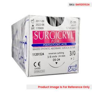 Surgicryl Pga 3/0 Rc 3/8 Circ Ds 24mm 75cm Violet - Box (12 Pcs)