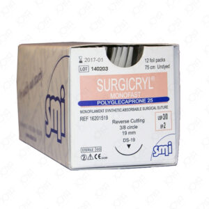 SURGICRYL Monofast 3/0 Rc 3/8 Circ Ds 19 mm 75cm Undyed - Box (12 Pcs)
