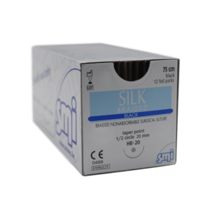 Silk 4/0 TP 1/2 Circ HR 20mm 75cm Black - Box (12 Pcs)