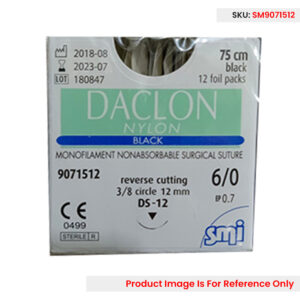 Daclon Nylon 6-0 12mm RC 75cm Black - Box (12 Pcs)