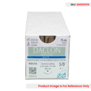 Daclon Nylon 5-0 16mm RC 75cm Black - Box (12 Pcs)