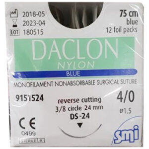 Daclon Nylon 4-0 24mm RC 75cm Blue - Box (12 Pcs)